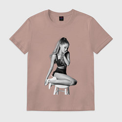 Футболка хлопковая мужская ARIANA GRANDE, цвет: пыльно-розовый