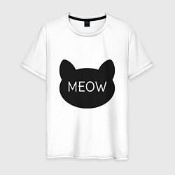 Футболка хлопковая мужская Meow, цвет: белый