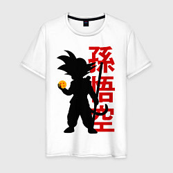 Футболка хлопковая мужская Dragon Ball Goku, цвет: белый