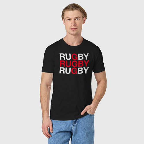 Мужская футболка Rugby Регби / Черный – фото 3
