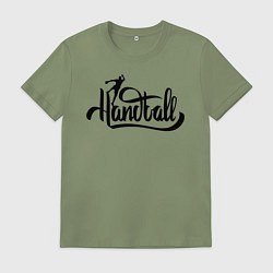 Футболка хлопковая мужская Handball lettering, цвет: авокадо