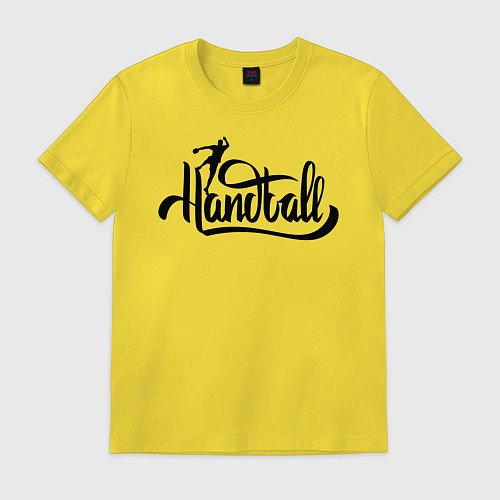 Мужская футболка Handball lettering / Желтый – фото 1