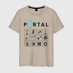 Футболка хлопковая мужская PORTAL, цвет: миндальный