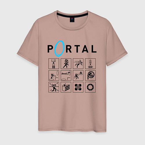 Мужская футболка PORTAL / Пыльно-розовый – фото 1