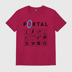 Футболка хлопковая мужская PORTAL, цвет: маджента