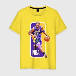 Футболка хлопковая мужская NBA Kobe Bryant, цвет: желтый