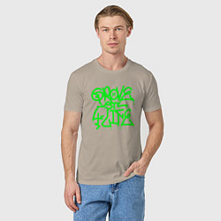 Футболка хлопковая мужская GROVE STREET 4 LIFE, цвет: миндальный — фото 2