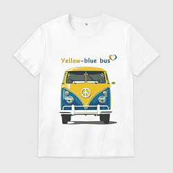 Мужская футболка Я люблю вас Yellow-blue bus