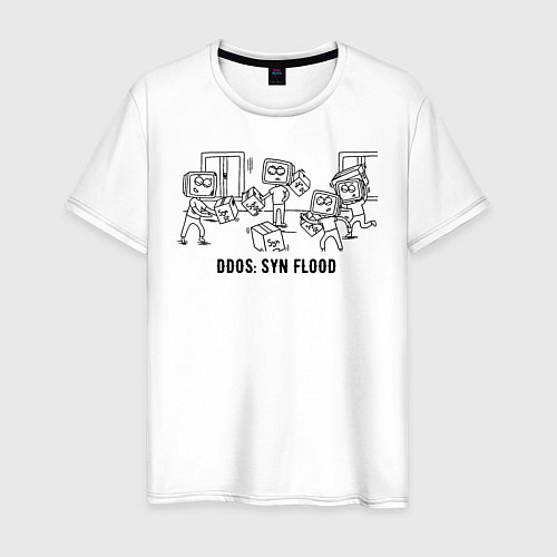 Мужская футболка DDoS: SYN Flood / Белый – фото 1