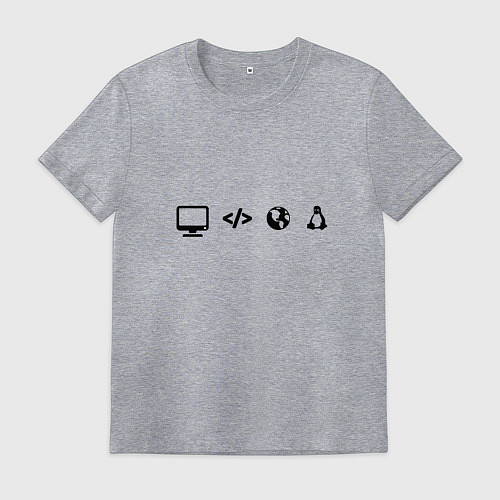 Мужская футболка LINUX / Меланж – фото 1