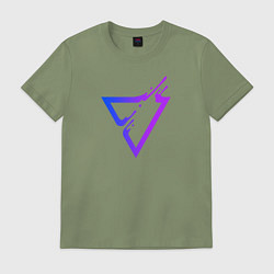 Футболка хлопковая мужская Liquid Triangle, цвет: авокадо