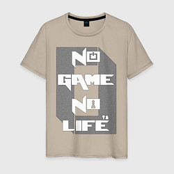 Футболка хлопковая мужская No Game No Life Zero, цвет: миндальный