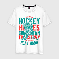 Футболка хлопковая мужская Hockey, цвет: белый