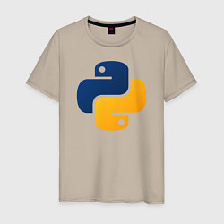 Футболка хлопковая мужская Python, цвет: миндальный