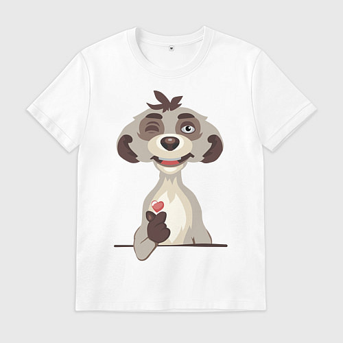 Мужская футболка С любовью, Сурикат / Белый – фото 1