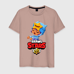 Футболка хлопковая мужская BRAWL STARS SANDY, цвет: пыльно-розовый