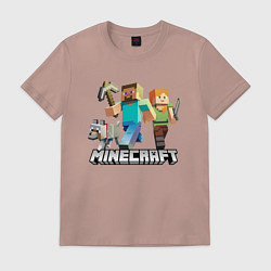 Футболка хлопковая мужская MINECRAFT, цвет: пыльно-розовый