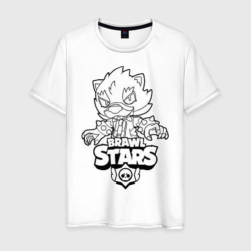 Мужская футболка Brawl Stars LEON раскраска / Белый – фото 1
