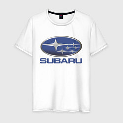 Футболка хлопковая мужская SUBARU, цвет: белый