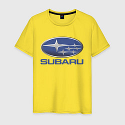 Футболка хлопковая мужская SUBARU, цвет: желтый