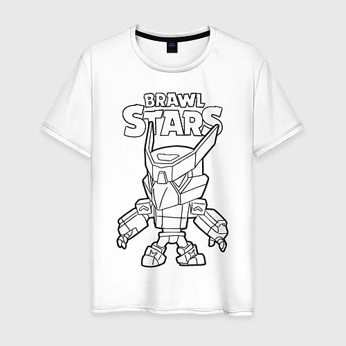 Мужская футболка Brawl Stars CROW раскраска / Белый – фото 1