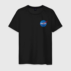 Футболка хлопковая мужская NASA, цвет: черный