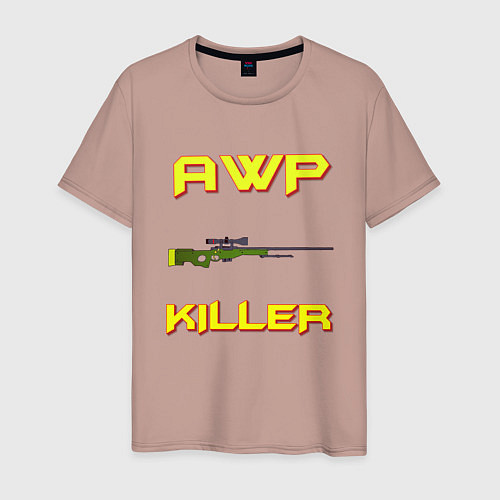 Мужская футболка AWP killer 2 / Пыльно-розовый – фото 1