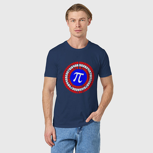 Мужская футболка Математический щит / Тёмно-синий – фото 3