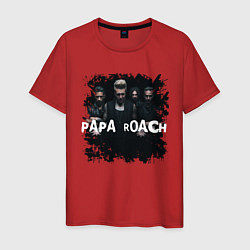 Футболка хлопковая мужская Papa roach цвета красный — фото 1