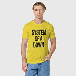 Футболка хлопковая мужская System of a down, цвет: желтый — фото 2