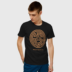 Футболка хлопковая мужская Westworld labyrinth, цвет: черный — фото 2