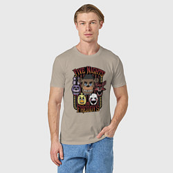 Футболка хлопковая мужская FIVE NIGHTS AT FREDDYS, цвет: миндальный — фото 2