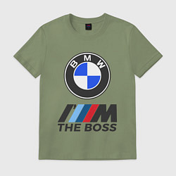 Футболка хлопковая мужская BMW BOSS, цвет: авокадо
