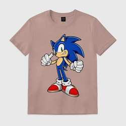 Футболка хлопковая мужская Sonic, цвет: пыльно-розовый