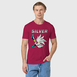 Футболка хлопковая мужская SONIC Silver, цвет: маджента — фото 2