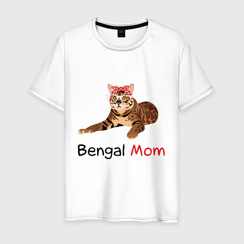 Мужская футболка Мама бенгальского кота / Белый – фото 1