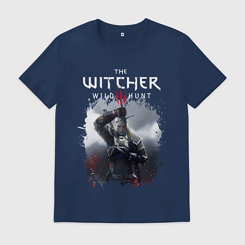 Мужская футболка ВЕДЬМАК / Тёмно-синий – фото 1