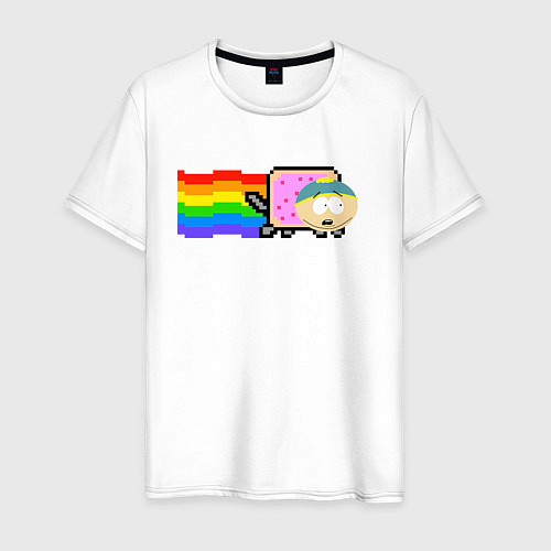 Мужская футболка Картман Nyan Cat / Белый – фото 1