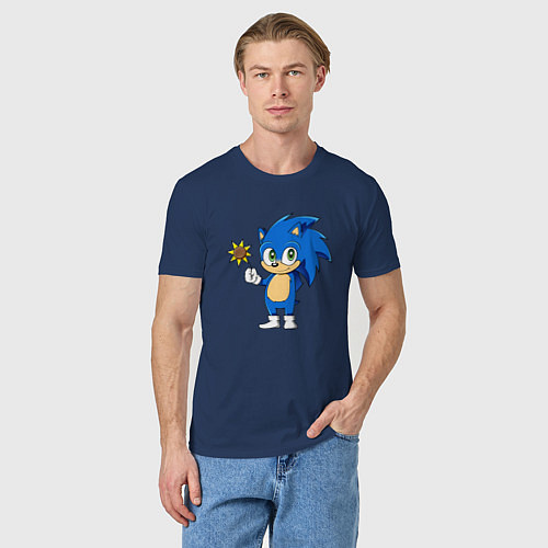 Мужская футболка Baby Sonic / Тёмно-синий – фото 3