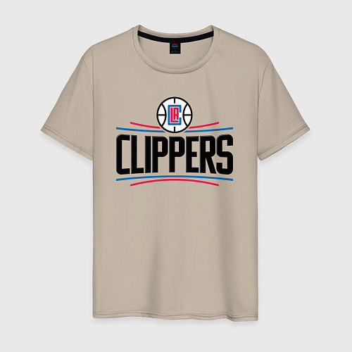 Мужская футболка Los Angeles Clippers 1 / Миндальный – фото 1