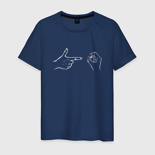 Мужская футболка LOVE & SEX / Тёмно-синий – фото 1