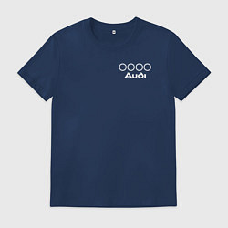 Футболка хлопковая мужская A u d i, цвет: тёмно-синий