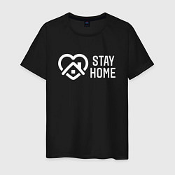 Футболка хлопковая мужская INSTAGRAM STAY HOME, цвет: черный