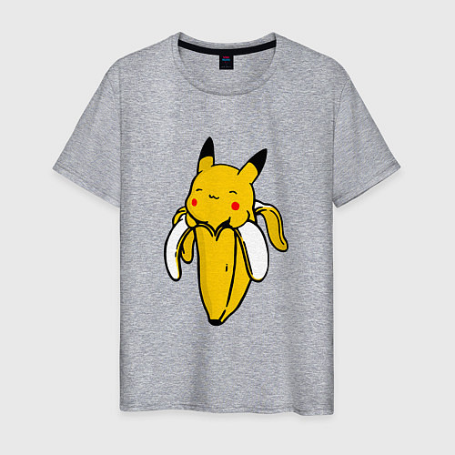 Мужская футболка Пикачу-банан / Меланж – фото 1