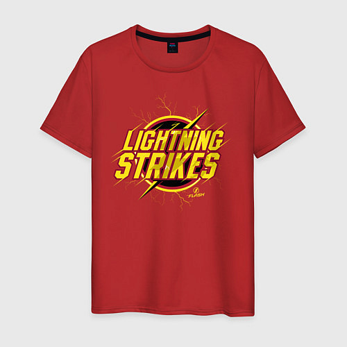 Мужская футболка Lightning Strikes / Красный – фото 1