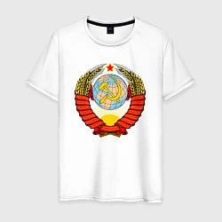 Футболка хлопковая мужская СССР, цвет: белый