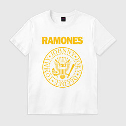 Футболка хлопковая мужская RAMONES, цвет: белый