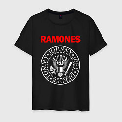 Футболка хлопковая мужская RAMONES, цвет: черный