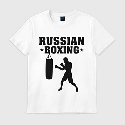 Футболка хлопковая мужская Russian Boxing, цвет: белый