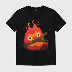 Футболка хлопковая мужская Calcifer, цвет: черный